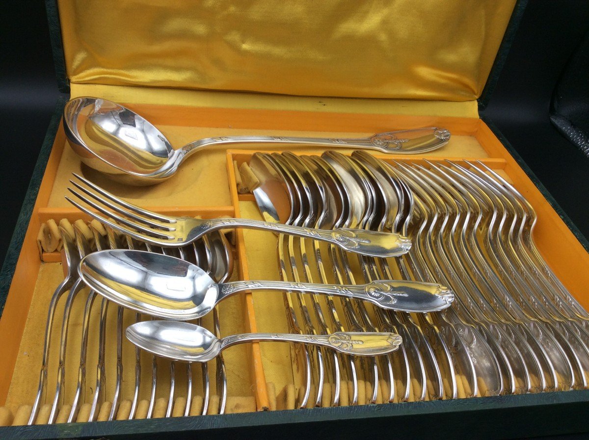 Cutlery, Silver Metal Housewife From Maison Christofle.-photo-4