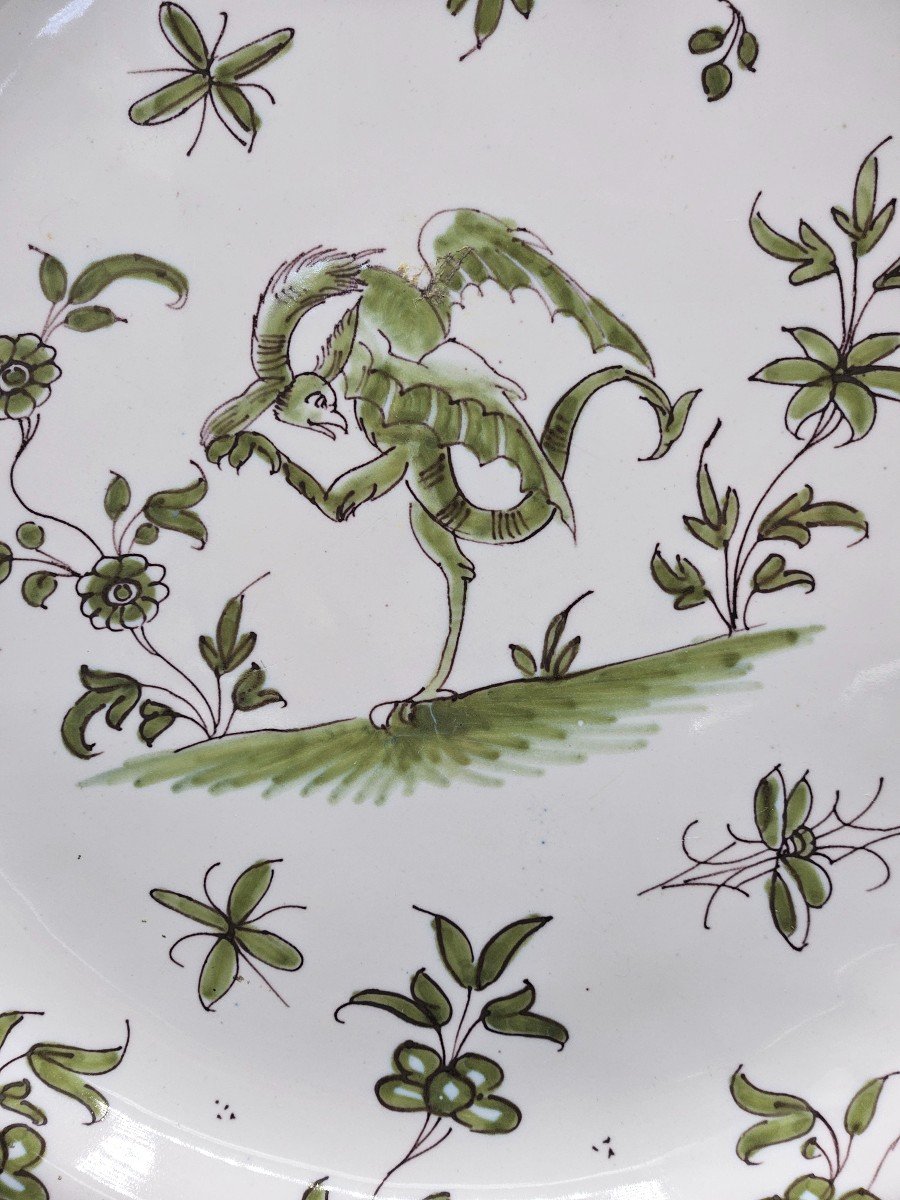 "18th Century Earthenware Plate From Moustiers"-photo-2