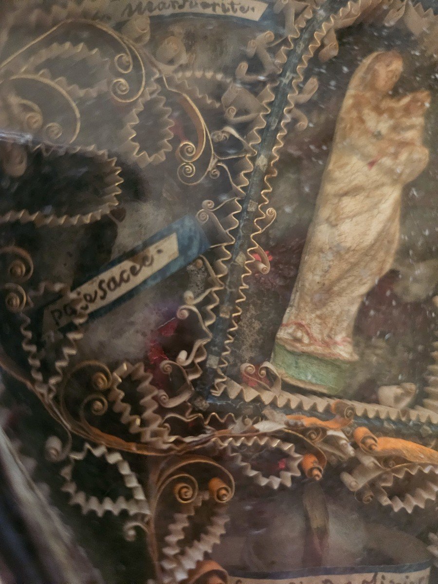 Reliquary Box, Paperolles, Virgin And Child, Diorama, Reliquary -photo-2