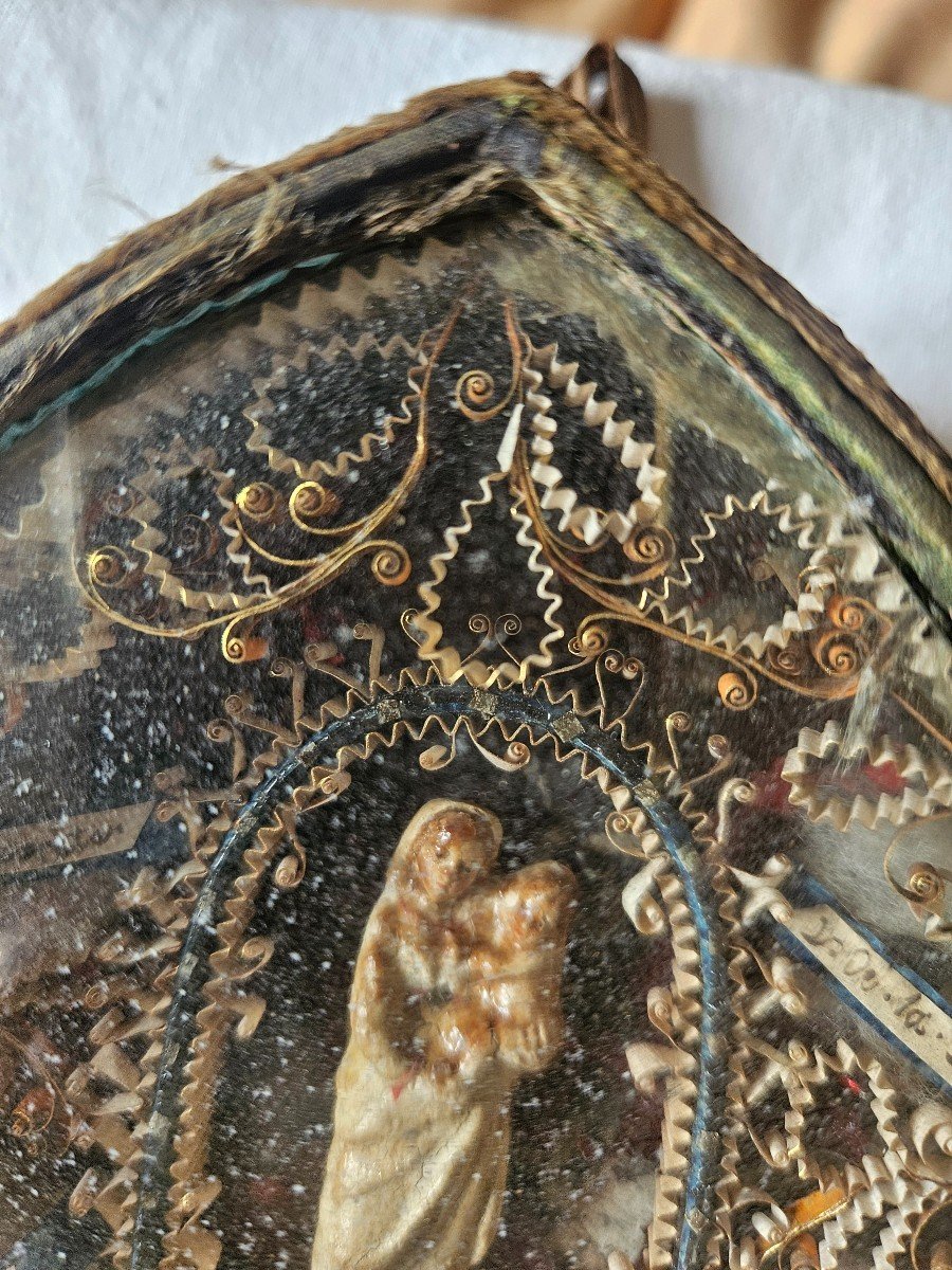 Reliquary Box, Paperolles, Virgin And Child, Diorama, Reliquary -photo-8
