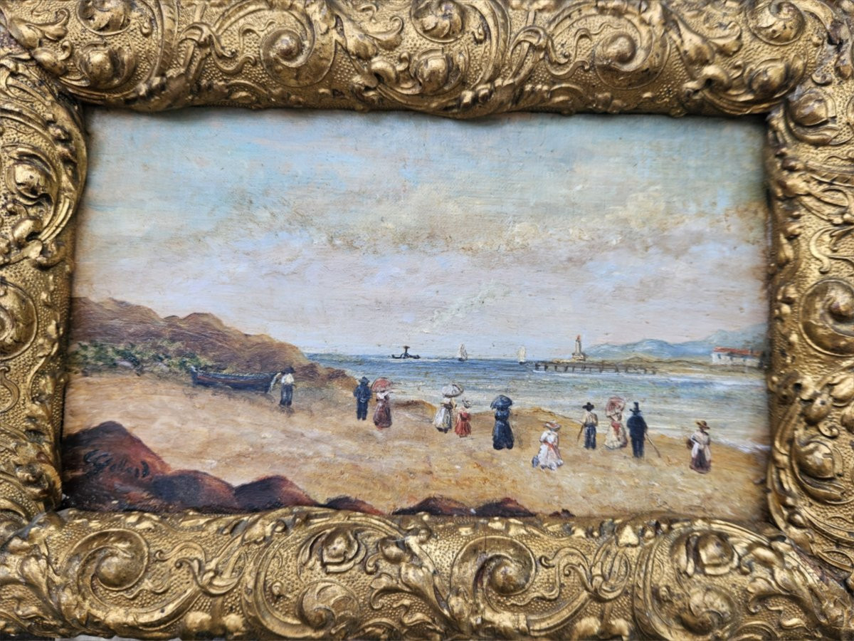 Pair Of Paintings: Seaside Scene, Beach Scene, Marine, Seaside -photo-2