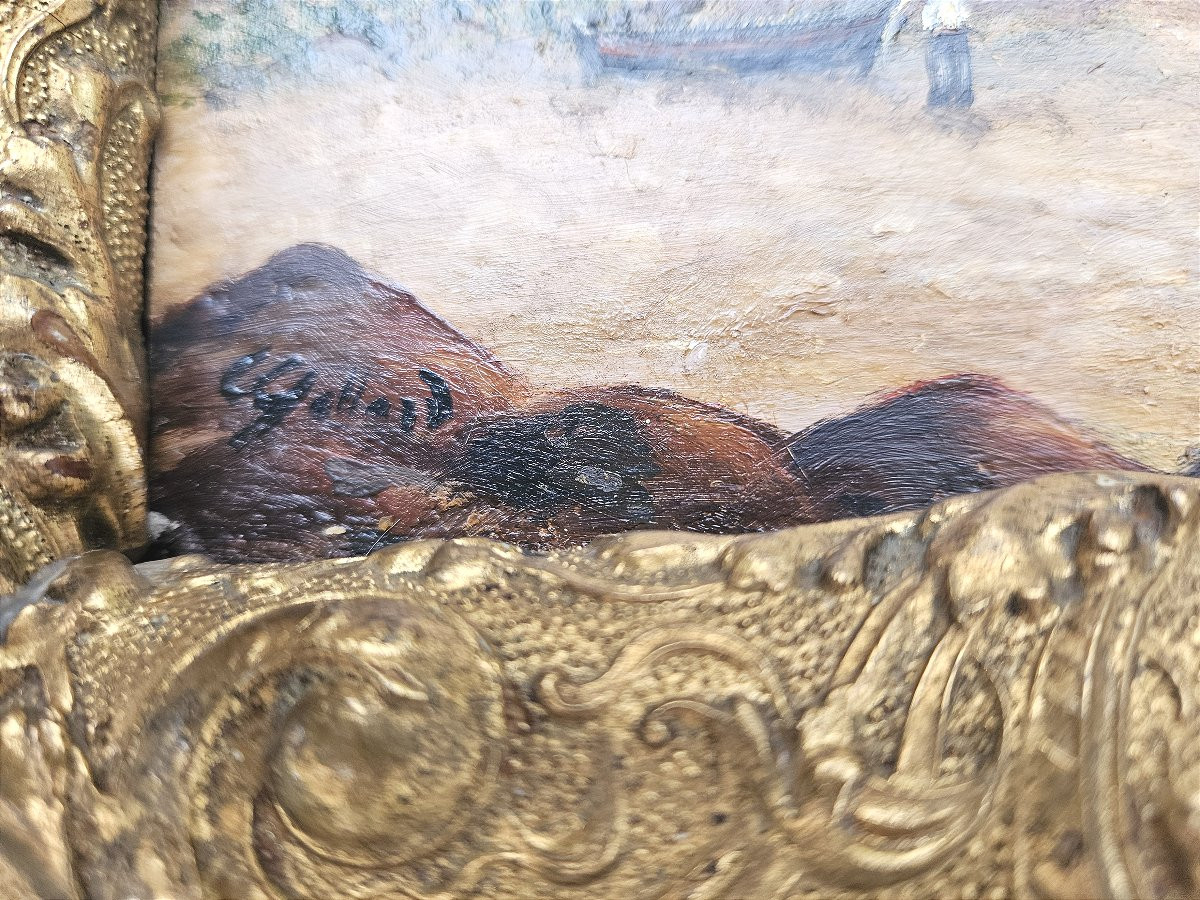 Pair Of Paintings: Seaside Scene, Beach Scene, Marine, Seaside -photo-5