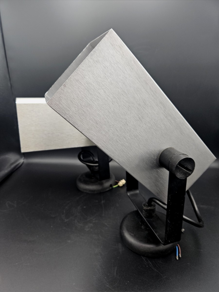 SPOTS, APPLIQUES, PAIRE DE SPOTS EN ALUMINIUM BROSSE ANNÉE 70 