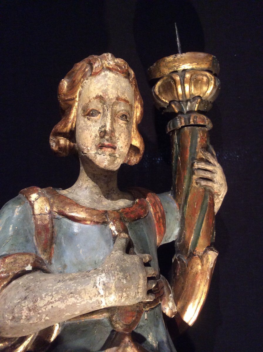 Polychrome Sculpture Torch Holder