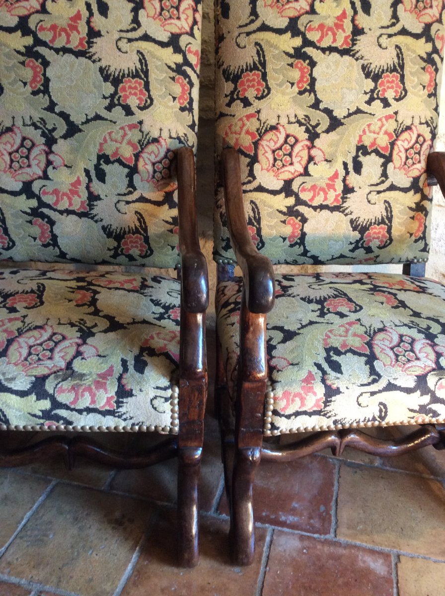 Pair Of Louis XIII Armchairs-photo-2