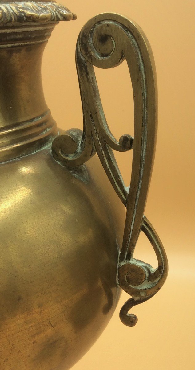Pair Of Brass Casseroles Or Vases-photo-2