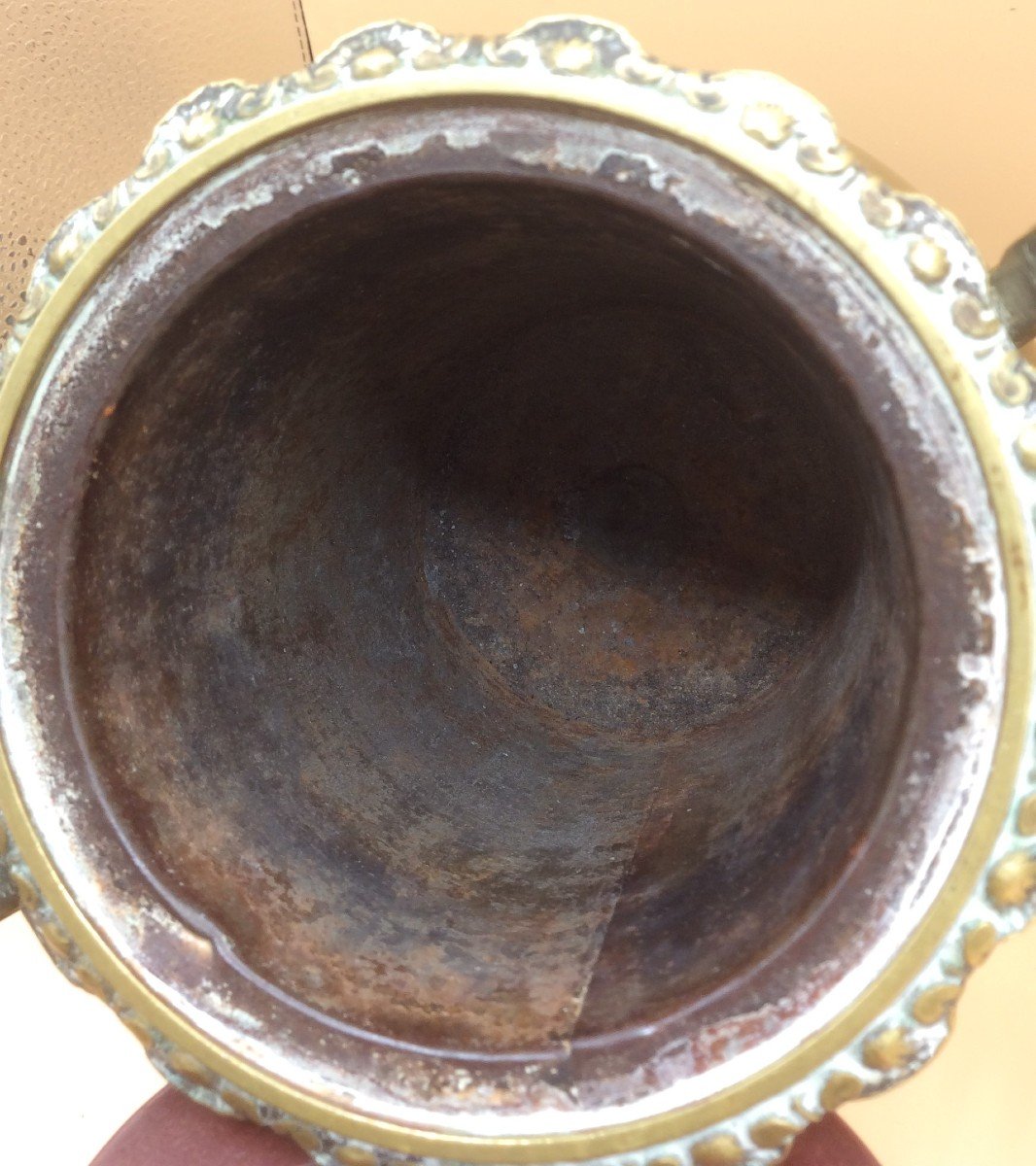 Pair Of Brass Casseroles Or Vases-photo-3