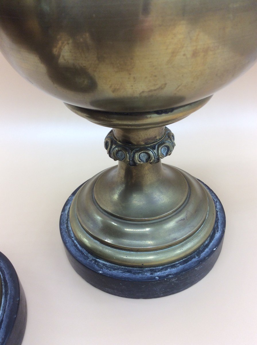 Pair Of Brass Casseroles Or Vases-photo-7