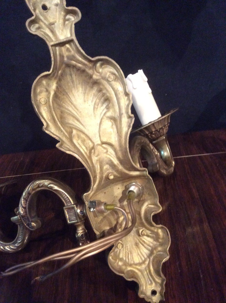 Trois Appliques En Bronze Doré De Style Louis XV -photo-3
