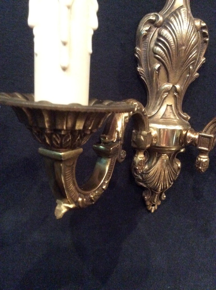 Trois Appliques En Bronze Doré De Style Louis XV -photo-6