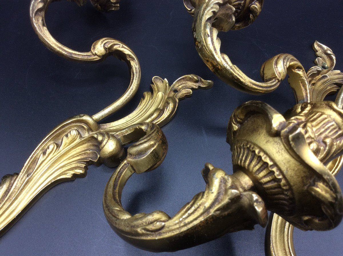 Pair Of Louis XV Rocaille Style Sconces-photo-4