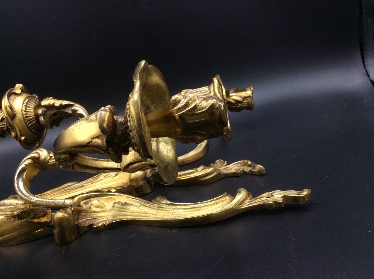 Pair Of Louis XV Rocaille Style Sconces-photo-6