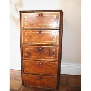 CARTONNIER A CINQ COMPARTIMENTS, PETIT MEUBLE, MEUBLE DE BUREAU. MEUBLE D 'APPOINT.