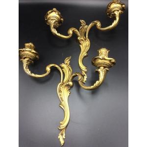 Pair Of Louis XV Rocaille Style Sconces