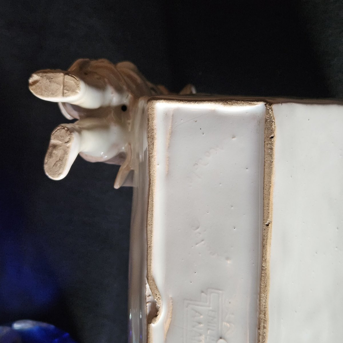 Emile Gallé, Earthenware Letter Holder, Signed Under And Over The Glaze-photo-2