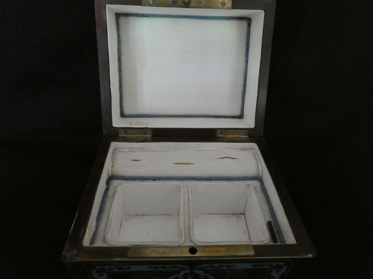 Théodore Année - Wooden Perfume Box With Boulle-style Marquetry, Late 19th Century-photo-4