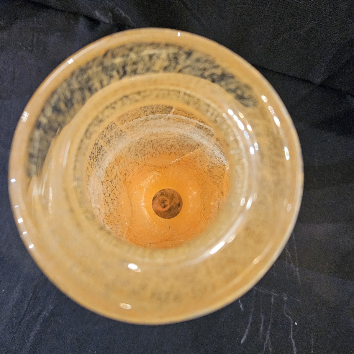 Degué - Acid-etched Vase In Shades Of Orange, From The Art Deco Period. It Is Signed -photo-3
