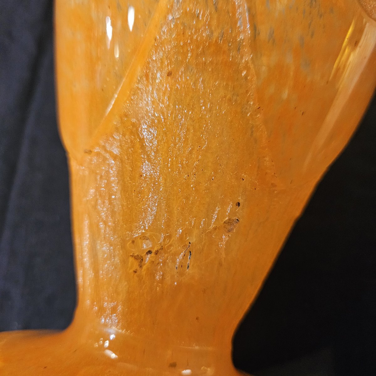 Degué - Acid-etched Vase In Shades Of Orange, From The Art Deco Period. It Is Signed -photo-4