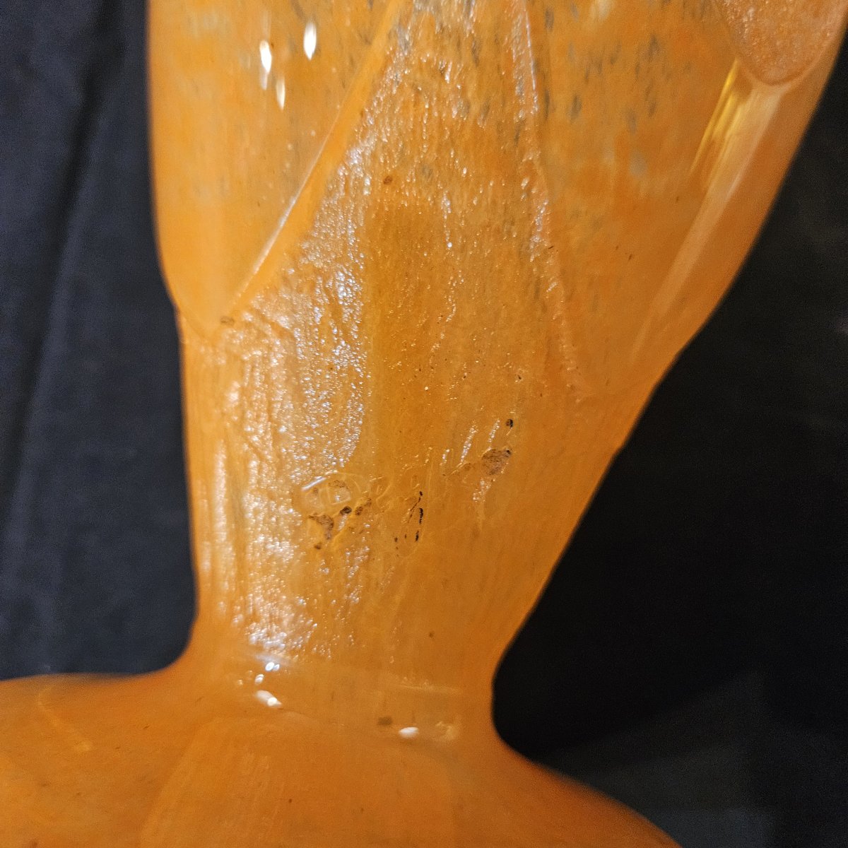 Degué - Acid-etched Vase In Shades Of Orange, From The Art Deco Period. It Is Signed -photo-1