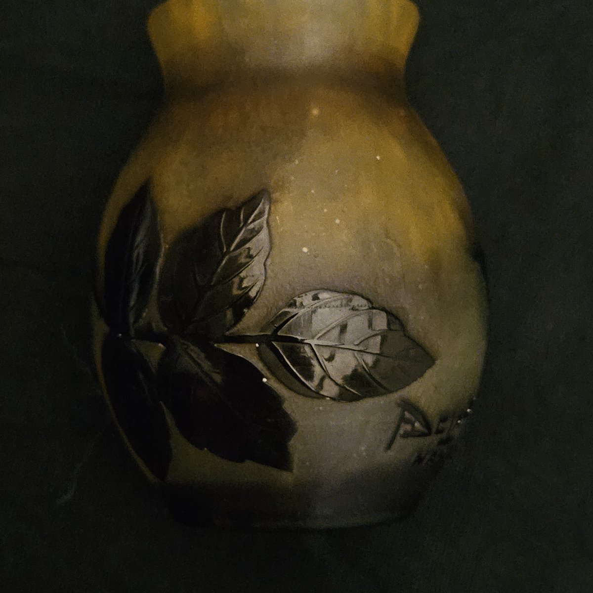 Delatte—small Acid-etched Vase With A Leaf Design, Circa 1900. Signed Delatte Nancy-photo-4