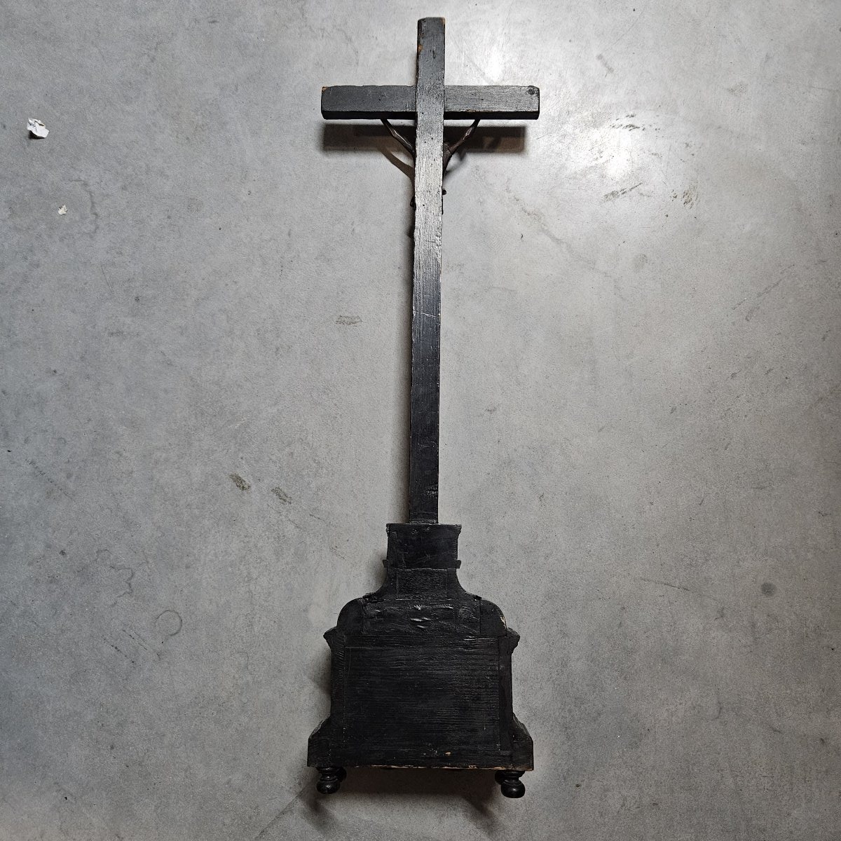 Christ On The Cross, Made Of Tortoiseshell And Blackened Wood—antwerp, 18th Century-photo-2