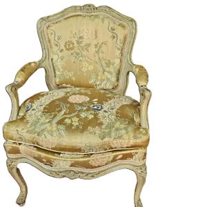 Pair Of Louis XV-style Armchairs In Polychrome Wood. Early 20th Century