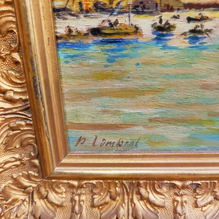 Oil On Wood Signed Lombard-photo-2