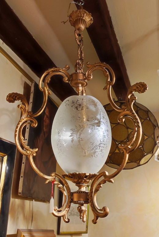 Brass And Glass Pendant Light