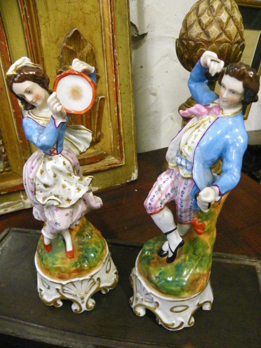 Pair Of Italian Porcelain Dancers-photo-2