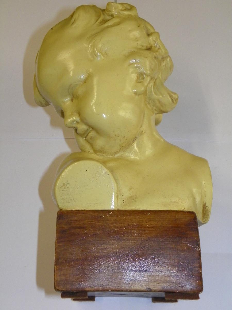Sculpture Platre Buste d'Enfant