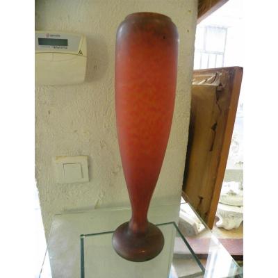 Vase In Red Glass Pate