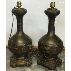 Pair Of Brass Lamp