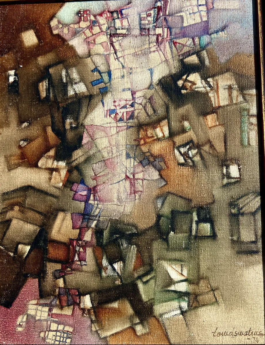 Abstraction Painting Signed Tomas Mateus 1974 Portugal-photo-1