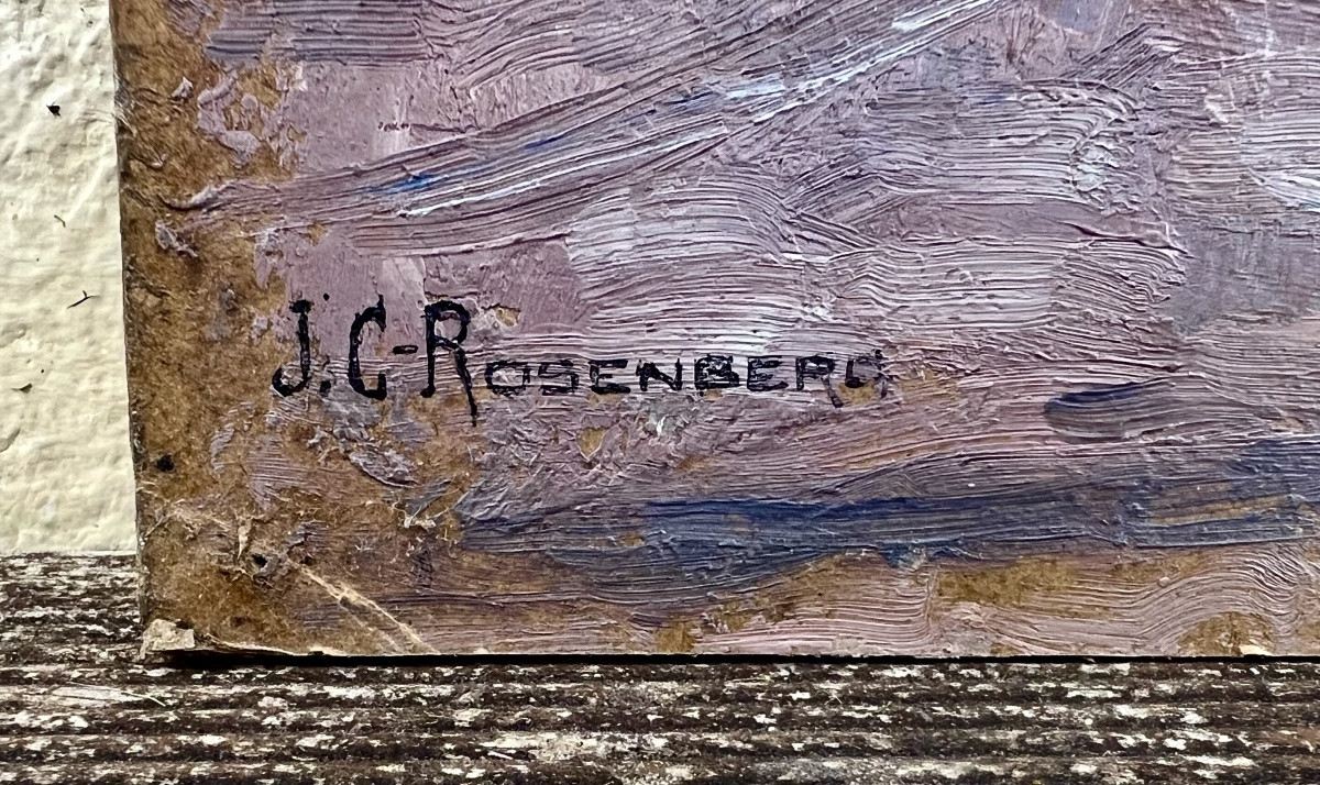 Ancien Tableau Le Port Méditerranéen Signé Rosenberg 1930  Marine-photo-2