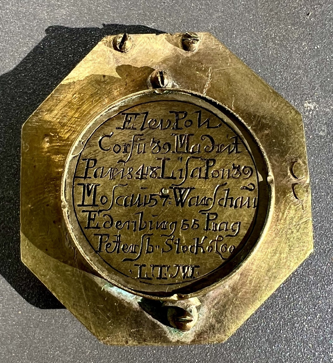 Ancien Cadran Solaire De Poche Signé Ltm 18 Eme  Muller Allemagne -photo-2