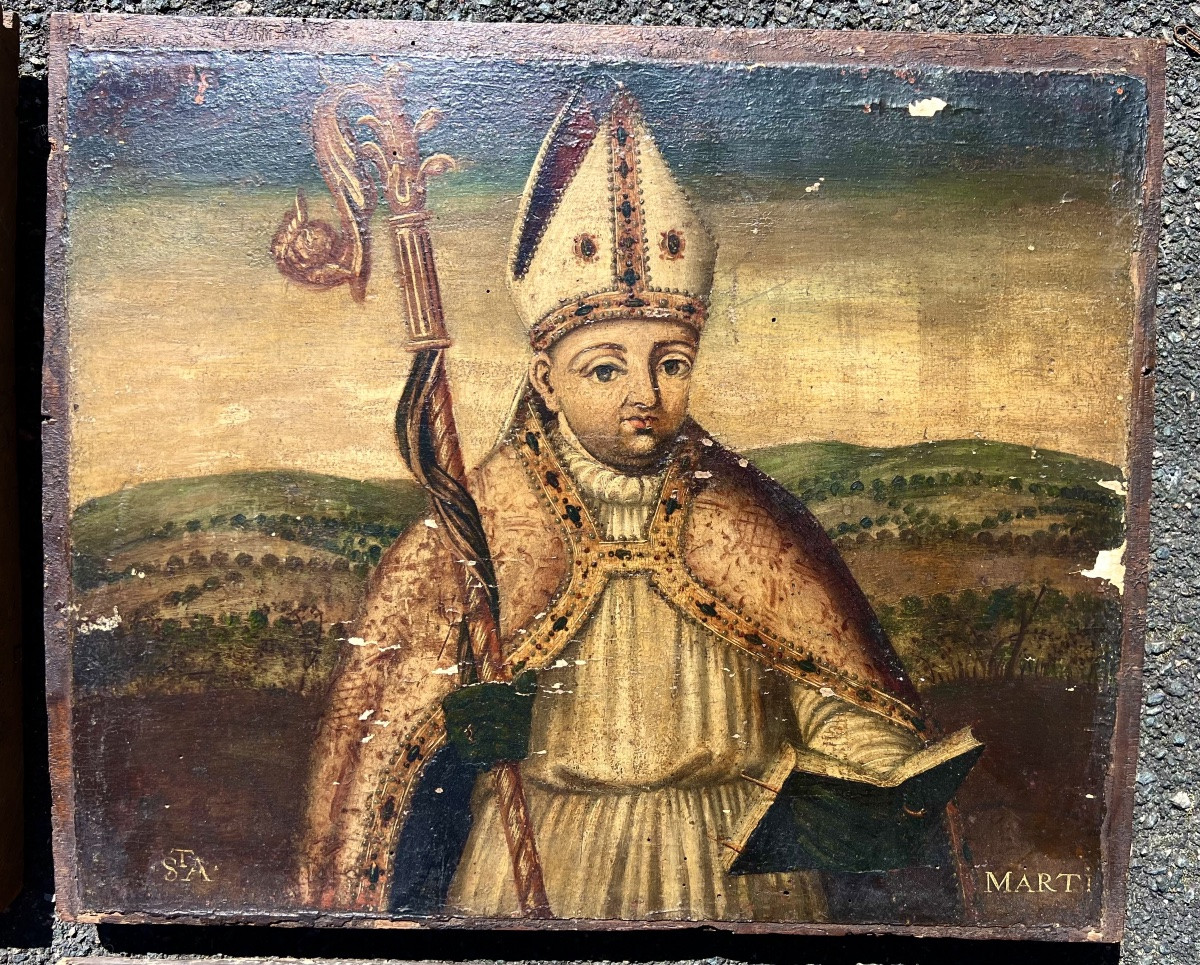 Ensemble 4 Tableaux Religieux Les Saints école Veneto Dalmate vers 1600 Haute époque -photo-4