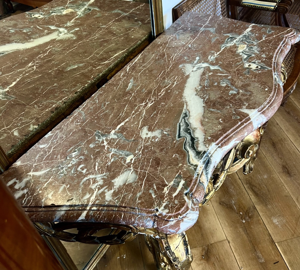 Console Bois Doré à Coquille époque Louis XV 18 Eme -photo-3