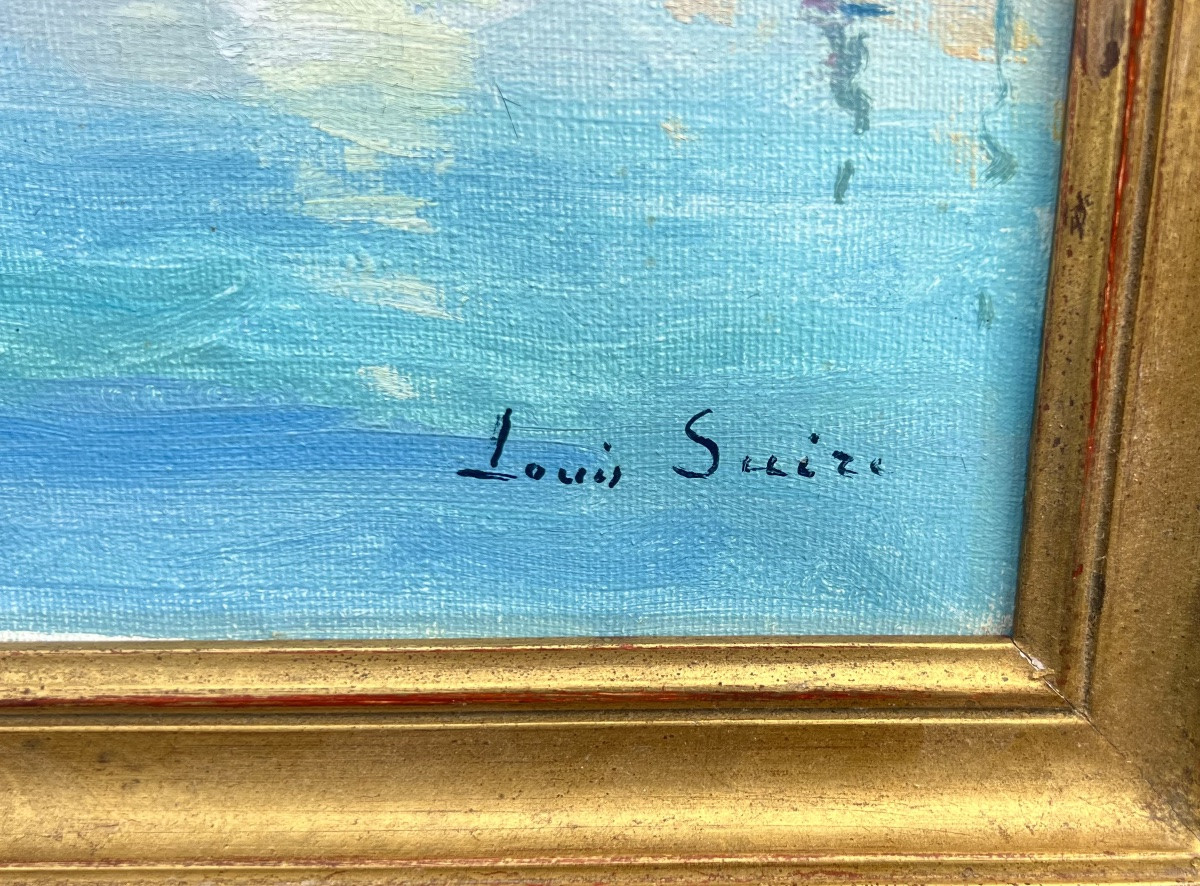 Painting Of The Port Of La Rochelle Signed Louis Suire, Isle Of Ré -photo-2