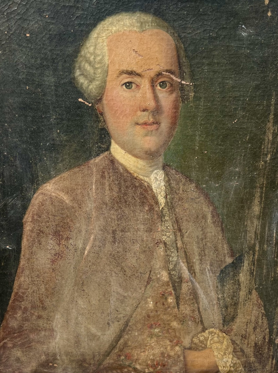 Old Painting Portrait Of A Gentleman From The 18th Century -photo-1