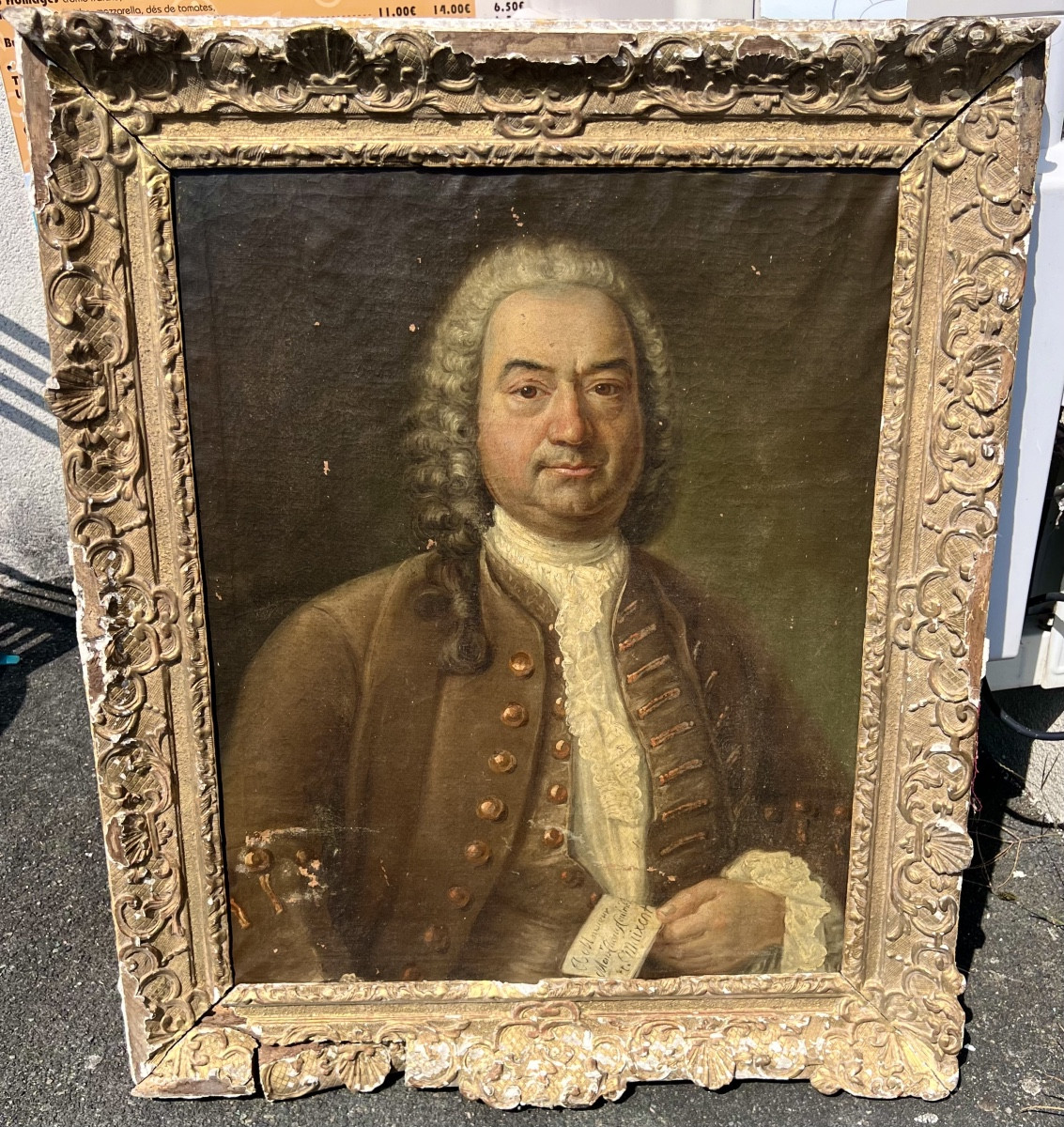 Old Painting Portrait Of The Lord Of Saint Maixent 18th Century French School 