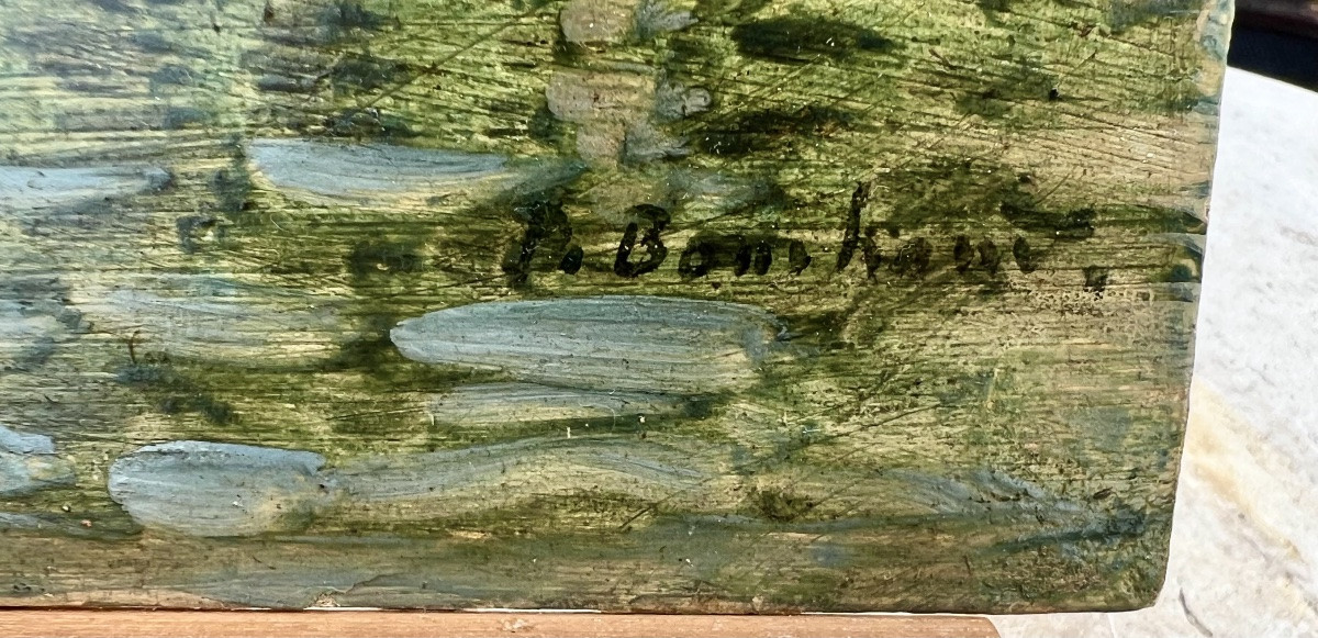 Ancien tableau pochade vue de Venise signé Pierre Bertrand -photo-1