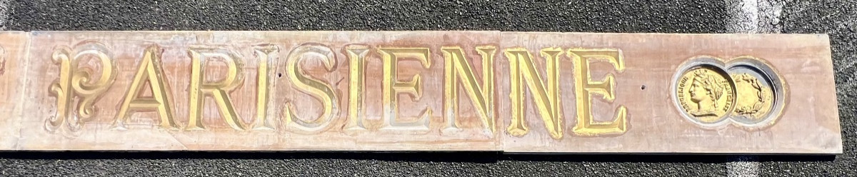 Ancienne enseigne Boucherie parisienne en pierre fin 19 eme 500cm -photo-2