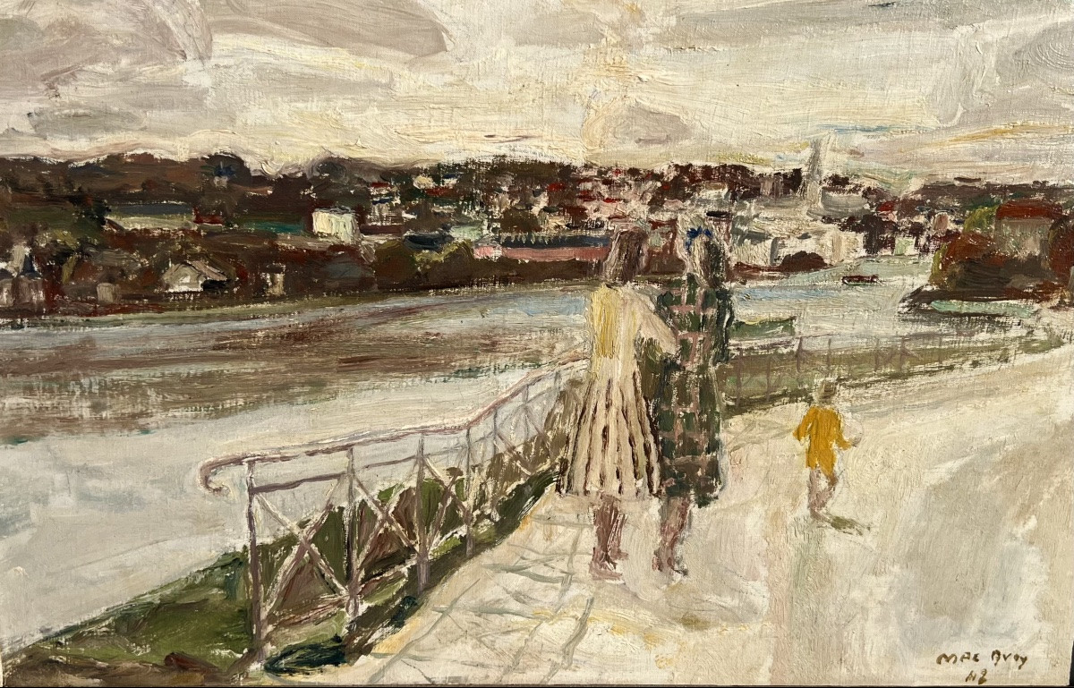 Tableau la promenade à Rouen signé Édouard Mac Avoy 1942-photo-1
