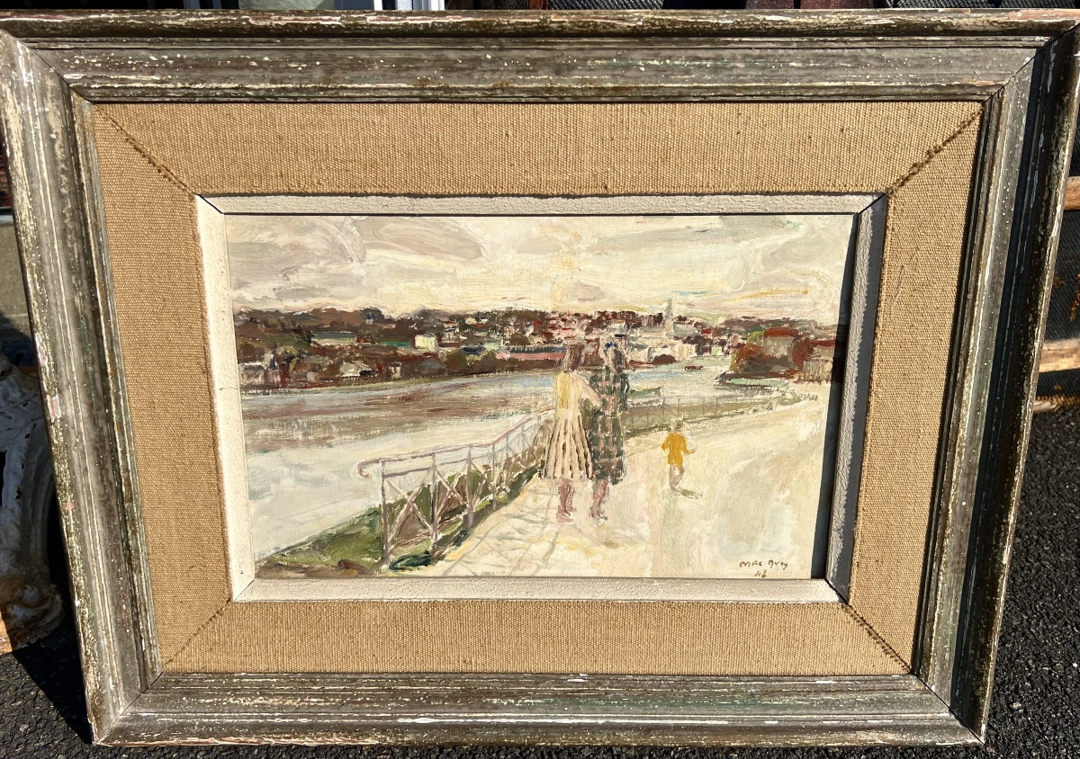 Tableau la promenade à Rouen signé Édouard Mac Avoy 1942