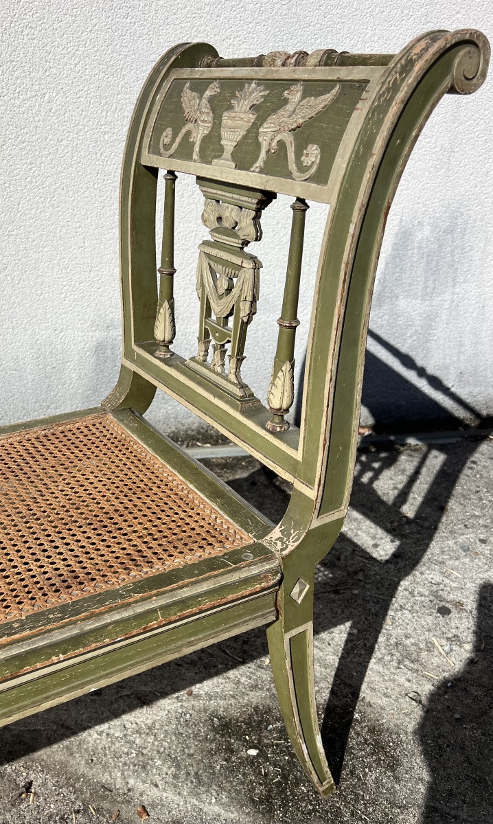 Recamier Children's Chaise Longue Stamped Bonnet, Directoire Period -photo-1
