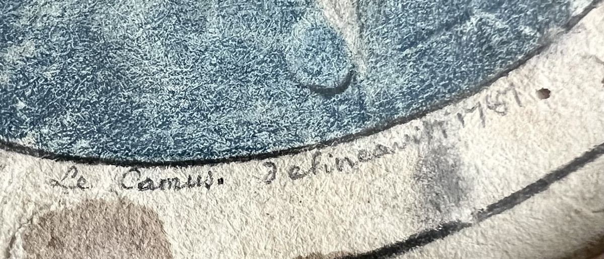 Ancienne miniature portrait homme 18 eme signé Louis Firmin Le Camus 1787 -photo-2