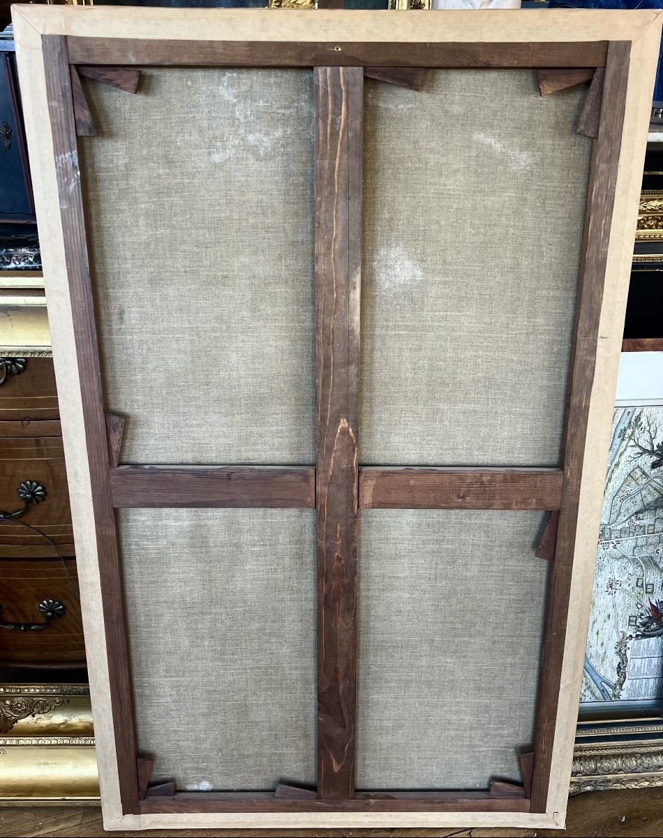 Large Painting, Allegorical Study In The Studio, French School, Circa 1900 -photo-3