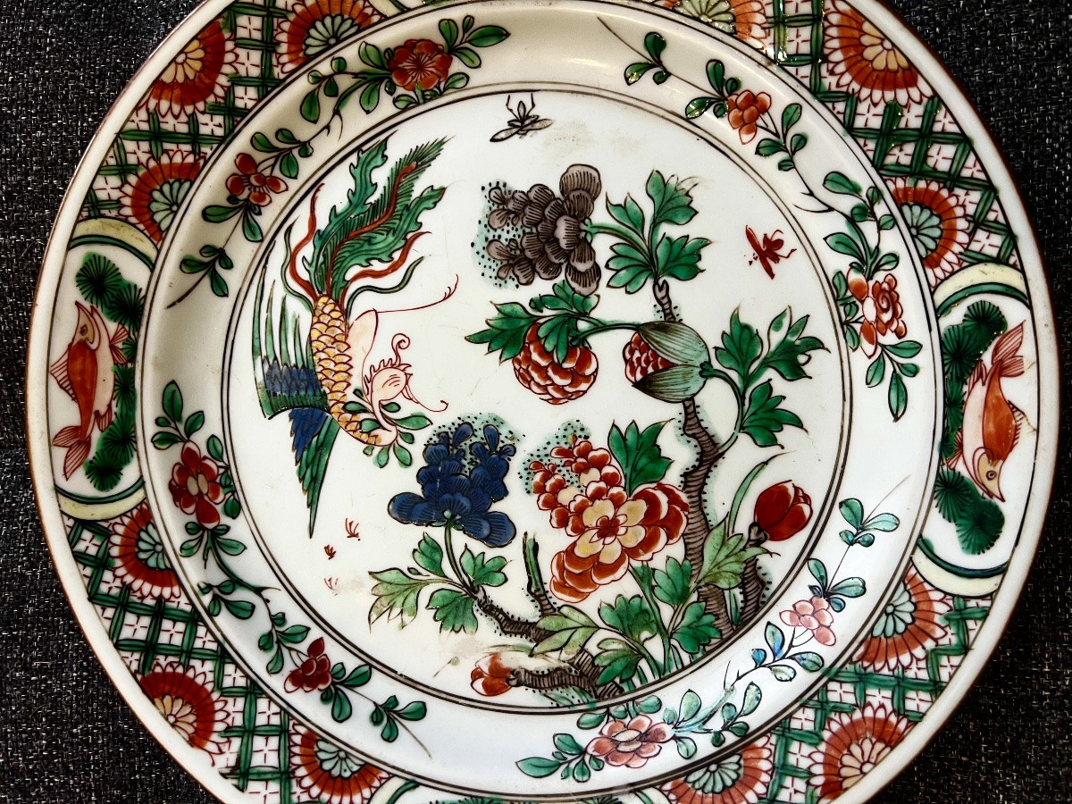 China Famille Verte Porcelain Plate, Kangxi Period, 18th Century -photo-1
