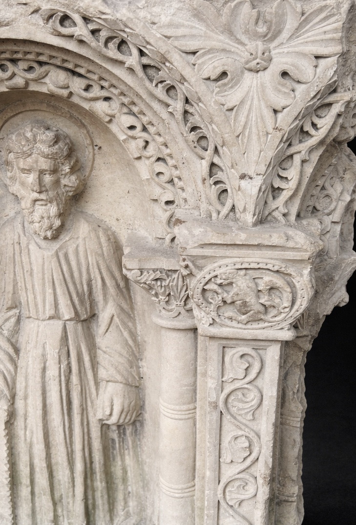 Ancient Neo-romanesque Carved Stone Bas-relief From The Early Religious Period -photo-1