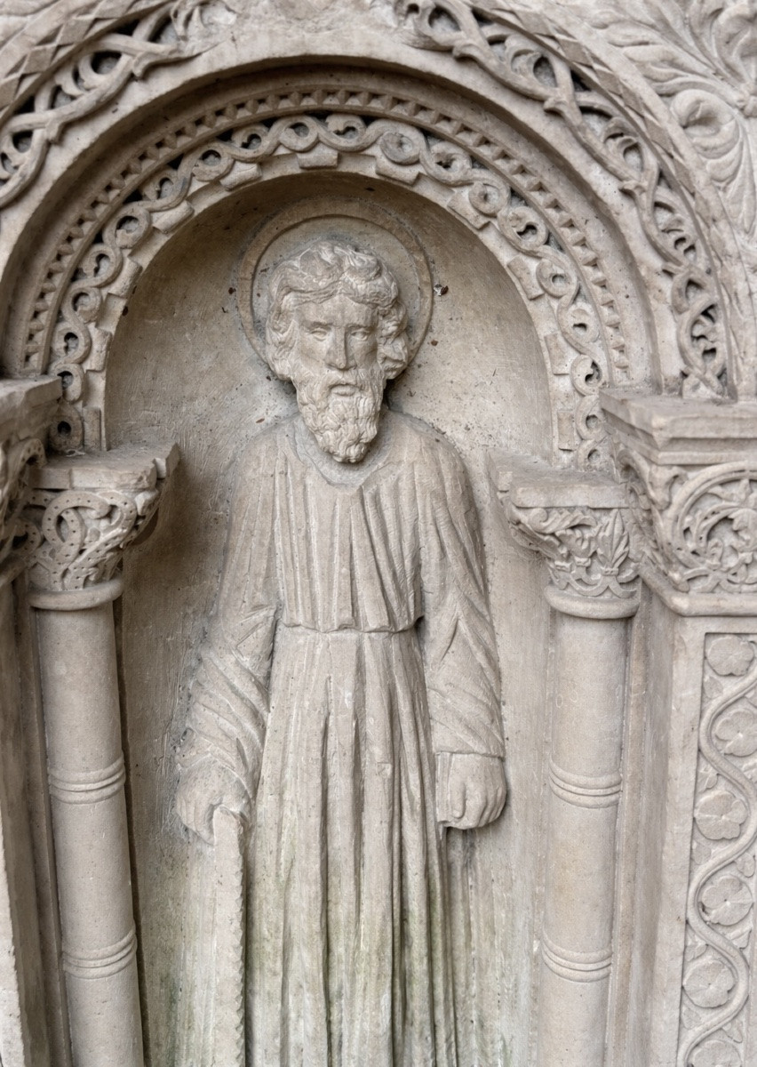 Ancient Neo-romanesque Carved Stone Bas-relief From The Early Religious Period -photo-2